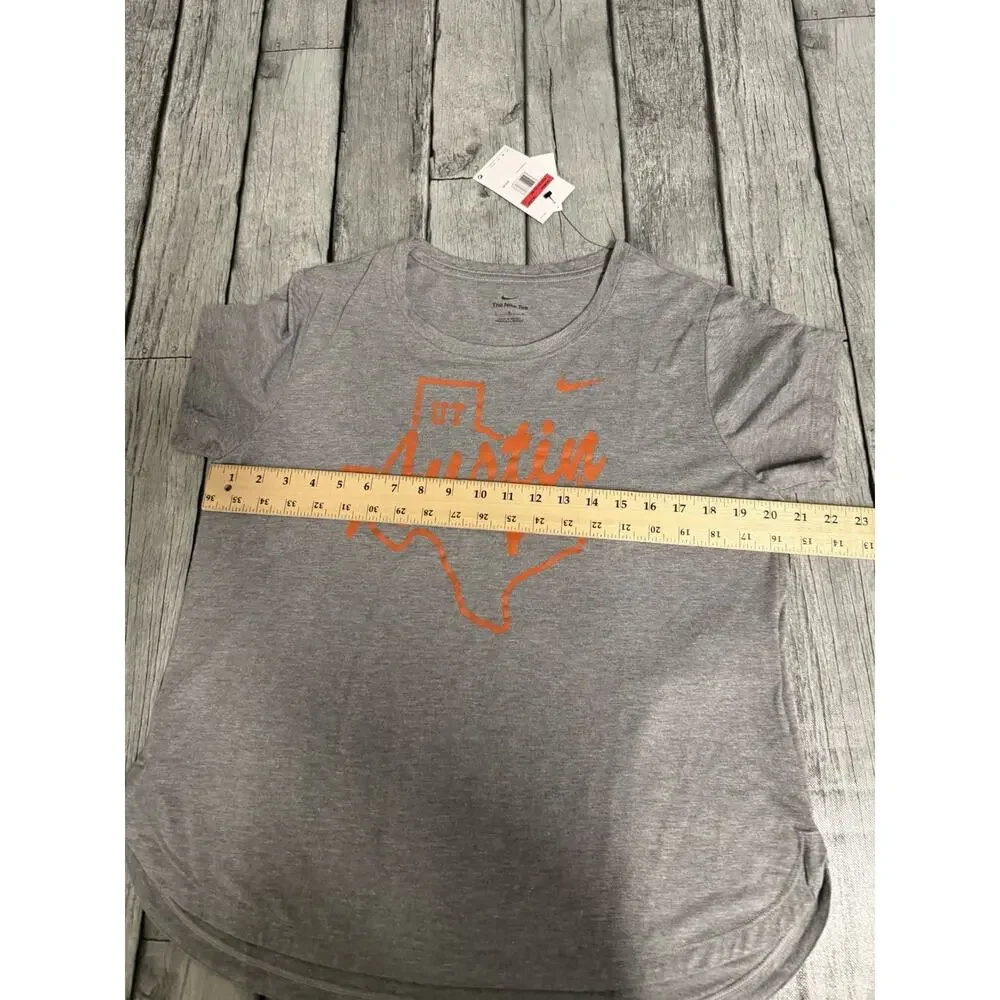 NWT Nike Womens Texas Longhorns Local Campus Mantra Tri-Blend T-Shirt Large Grey